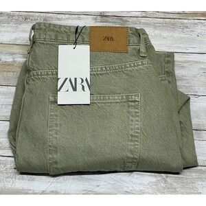 Zara Maxi Skirt‎ Olive Green XL Denim Casual Long Pencil Skirt NWT Women's